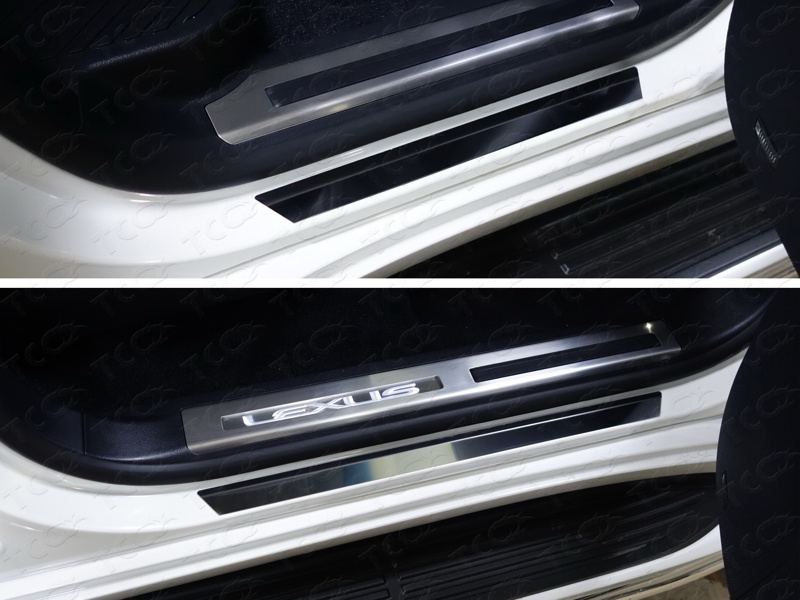 LEXUS LX 450d/LX 570 2015- (кроме F-Sport) Накладки на пороги (лист зеркальный) Обвес для LEXUS LX 450d/LX 570 2015- (кроме F-Sport) Накладки на пороги (лист зеркальный)