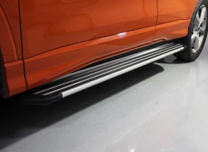 Обвес для AUDI Q3 2019- Пороги алюминиевые Slim Line Silver 1780 мм