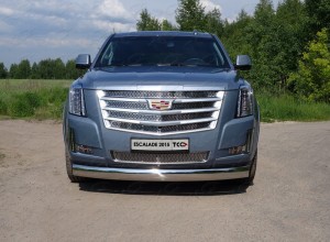 Обвес для CADILLAC Escalade 2015- Защита передняя нижняя (овальная) 120х60 мм