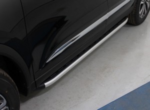 Обвес для CHERY Tiggo 8 2020- Пороги алюминиевые с пластиковой накладкой 1720 мм