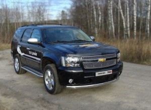 Обвес для CHEVROLET Tahoe 2012-2015 Защита передняя (овальная) 75х42 мм