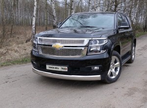 Обвес для CHEVROLET Tahoe 2012-2015 Защита передняя нижняя (овальная) 120х60 мм