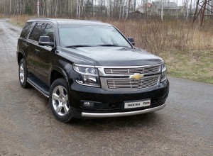 Обвес для CHEVROLET Tahoe 2016- Защита передняя нижняя (овальная) 75х42 мм