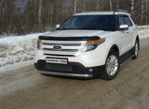 Обвес для FORD Explorer 2012-2015 Защита передняя (овальная короткая) 75х42 мм