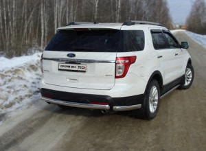 Обвес для FORD Explorer 2012-2015 Защита задняя (уголки овальные) 75х42 мм