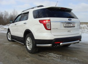 Обвес для FORD Explorer 2012-2015 Защита задняя (центральная короткая) 75х42 мм