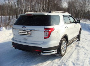 Обвес для FORD Explorer 2012-2015 Защита задняя (уголки двойные) 76,1/42,4 мм