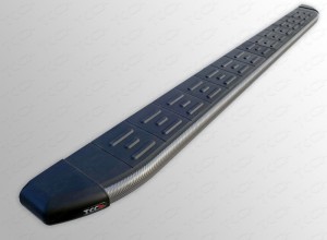 Обвес для FORD Explorer 2012-2015 Пороги алюминиевые с пластиковой накладкой (карбон серые) 1920 мм