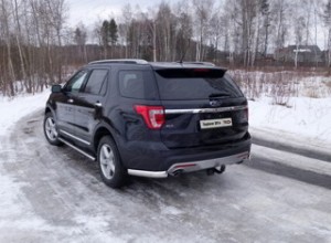 Обвес для FORD Explorer 2016-2017 Защита задняя (уголки овальные) 75х42 мм