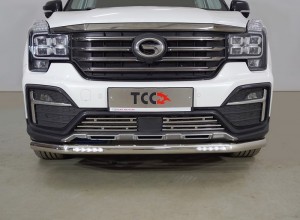 Обвес для GAC GS8 2.0T 4WD 2021- Защита передняя нижняя (с ДХО) 60,3 мм