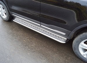 Обвес для GEELY Atlas PRO 2021- Пороги с площадкой 42,4 мм