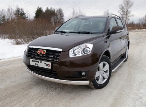 Обвес для GEELY Emgrand X7 2013- Защита передняя нижняя (овальная) 75х42 мм