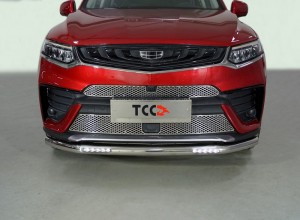 Обвес для GEELY Tugella 2020-2022 Защита передняя нижняя (с ДХО) 60,3 мм