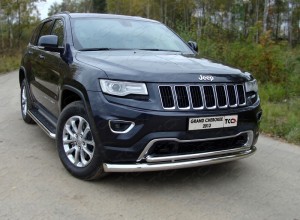 Обвес для JEEP Grand Cherokee 2013-2017 Защита передняя нижняя (двойная) 76,1/42,4 мм