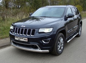 Обвес для JEEP Grand Cherokee 2013-2017 Защита передняя (овальная длинная) 75х42 мм