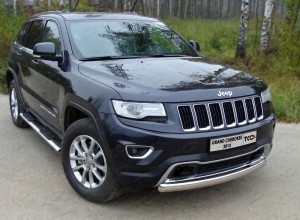 Обвес для JEEP Grand Cherokee 2013-2017 Защита передняя (овальная короткая) 75х42 мм