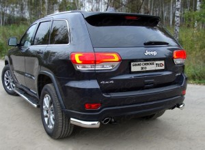 Обвес для JEEP Grand Cherokee 2013-2017 Защита задняя (уголки овальные) 75х42 мм