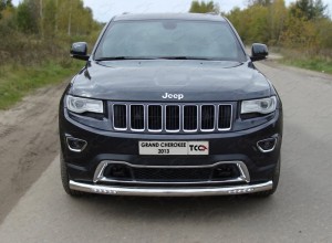 Обвес для JEEP Grand Cherokee 2013-2017 Защита передняя нижняя (с ходовыми огнями) 76,1 мм