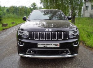 Обвес для JEEP Grand Cherokee 2017- Защита передняя нижняя (с ДХО) 76,1 мм