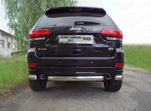 Обвес для JEEP Grand Cherokee 2017- Защита задняя (центральная овальная) 75х42 мм