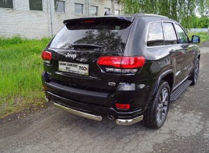 Обвес для JEEP Grand Cherokee 2017- Защита задняя (уголки овальные) 75х42 мм