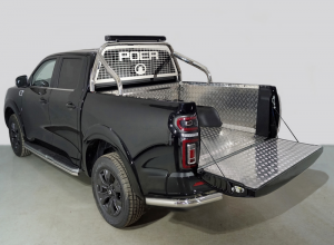 GREAT WALL Wall POER 2.0TD 4WD 2021- Защита кузова и заднего стекла 75х42 мм со светодиодной фарой