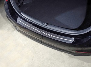 Обвес для HYUNDAI Accent 2017- Накладка на задний бампер (лист шлифованный надпись Hyundai)