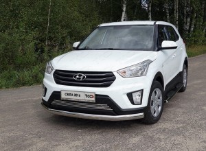 Обвес для HYUNDAI Creta 2016-2021 Защита передняя нижняя (овальная) 75х42 мм