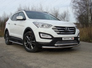 Обвес для HYUNDAI Santa Fe (DM) 2012-2018 Защита передняя нижняя 60,3/50,8 мм