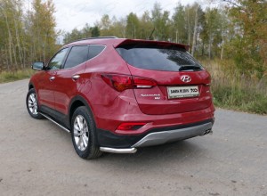 Обвес для HYUNDAI Santa Fe Premium (DM) 2015-2018 Защита задняя (уголки) 60,3 мм