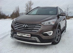 Обвес для HYUNDAI Santa Fe Grand 2014-2016 Защита передняя нижняя 60,3 мм