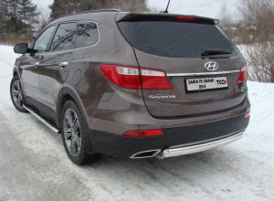 Обвес для HYUNDAI Santa Fe Grand 2014-2016 Защита задняя (овальная) 75х42 мм