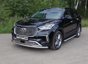 Обвес для HYUNDAI Santa Fe Grand 2016- Защита передняя нижняя 60,3 мм