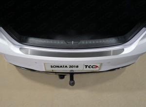 Обвес для HYUNDAI Sonata 2018-2020 Накладка на задний бампер (лист шлифованный)