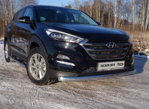 Обвес для HYUNDAI Tucson 2015-2018 Защита передняя нижняя (овальная) 75х42 мм