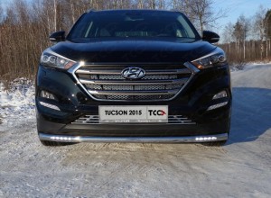 Обвес для HYUNDAI Tucson 2015-2018 Защита передняя нижняя (с ДХО) 60,3 мм