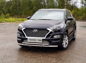 Обвес для HYUNDAI Tucson 2018-2021 Защита передняя нижняя (двойная) 60,3/42,4 мм