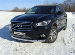 Обвес для INFINITI QX 60 (JX35) 2013-2016 Защита передняя (овальная длинная) 75х42 мм