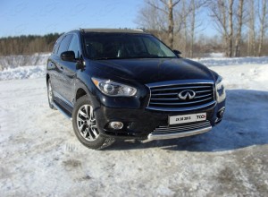 Обвес для INFINITI QX 60 (JX35) 2013-2016 Защита передняя (овальная короткая) 75х42 мм