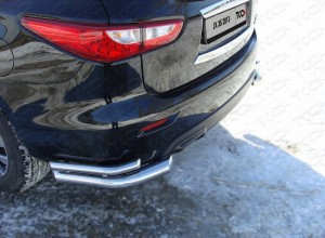 Обвес для INFINITI QX 60 (JX35) 2013-2016 Защита задняя (уголки двойные) 76,1/42,4 мм