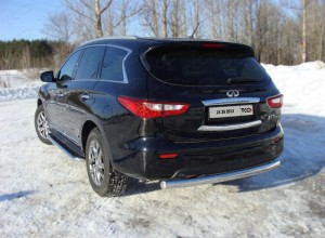 Обвес для INFINITI QX 60 (JX35) 2013-2016 Защита задняя (овальная) 75х42 мм