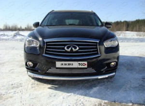 Обвес для INFINITI QX 60 (JX35) 2013-2016 Защита передняя нижняя (с ходовыми огнями) 76,1 мм