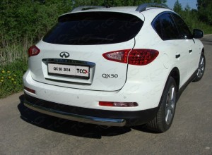 Обвес для INFINITI QX 50 (EX 25,EX 35) 2011-2015 Защита задняя центральная (овальная) 75х42 мм