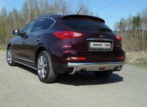 Обвес для INFINITI QX 50 2016-2018 Защита задняя (центральная) 75/42,4 мм