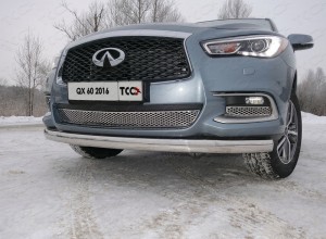 Обвес для INFINITI QX 60 2016- Защита передняя нижняя (овальная) 75х42 мм