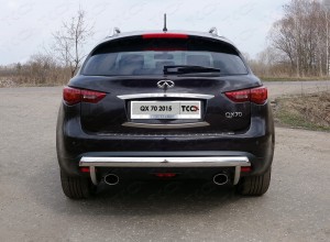 Обвес для INFINITI QX 70 2015- Защита задняя (центральная) 75х42 мм