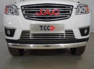 Обвес для JAC T6 (4WD) 2.0T (бенз) 2021- Защита передняя нижняя (овальная) 75х42 мм