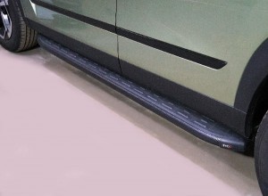 Обвес для JAECOO J7 1.6T 2WD 2023 Пороги алюминиевые с пластиковой накладкой (карбон черные) 1720 мм