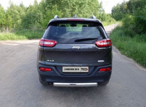 Обвес для JEEP Cherokee (Sport, Longitude, Limited) 2014- Защита задняя (овальная) 75х42 мм