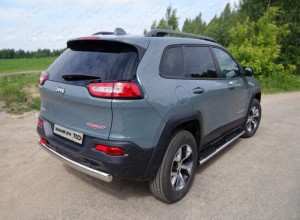 Обвес для JEEP Cherokee (Trailhawk) 2014- Защита задняя (овальная) 75х42 мм